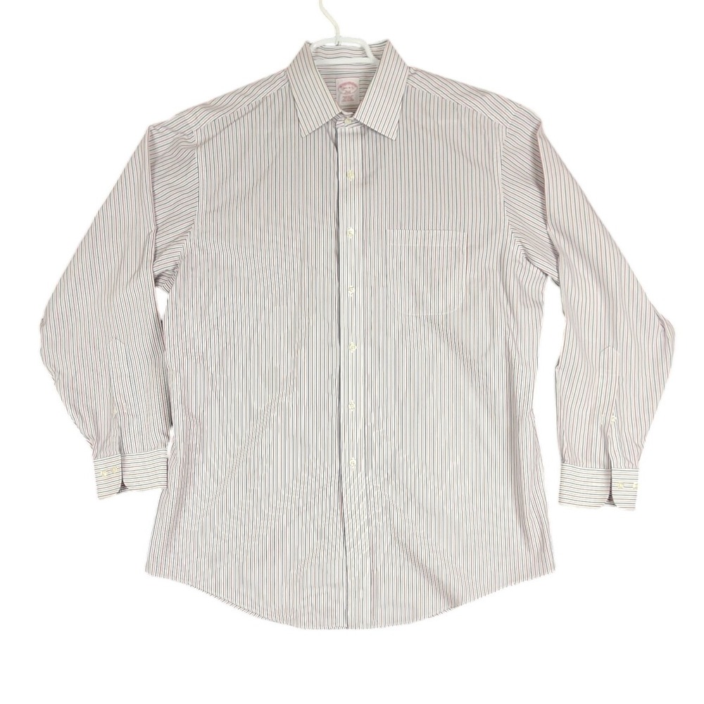 Brooks Brothers 16 1/2 4/5 Regular Fit Striped Non Iron Cotton Dress Shirt